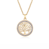 Colgante árbol de la vida de zafiro dorado - Mundo Tibet