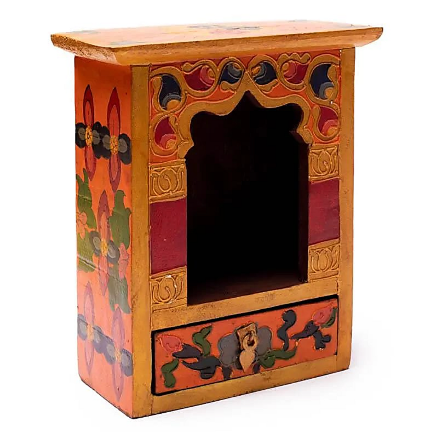 Reloj de campana budista pintado a mano con cajón - Mundo Tibet