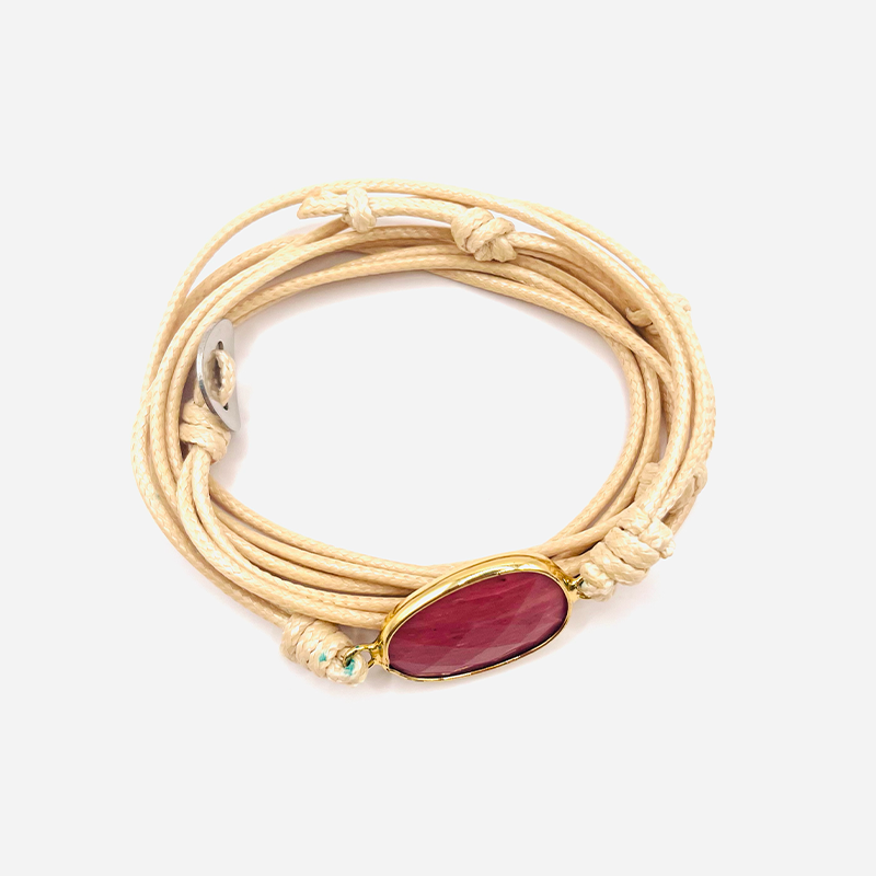 Pulsera Wrap - Rhodochrosita - Color Natural