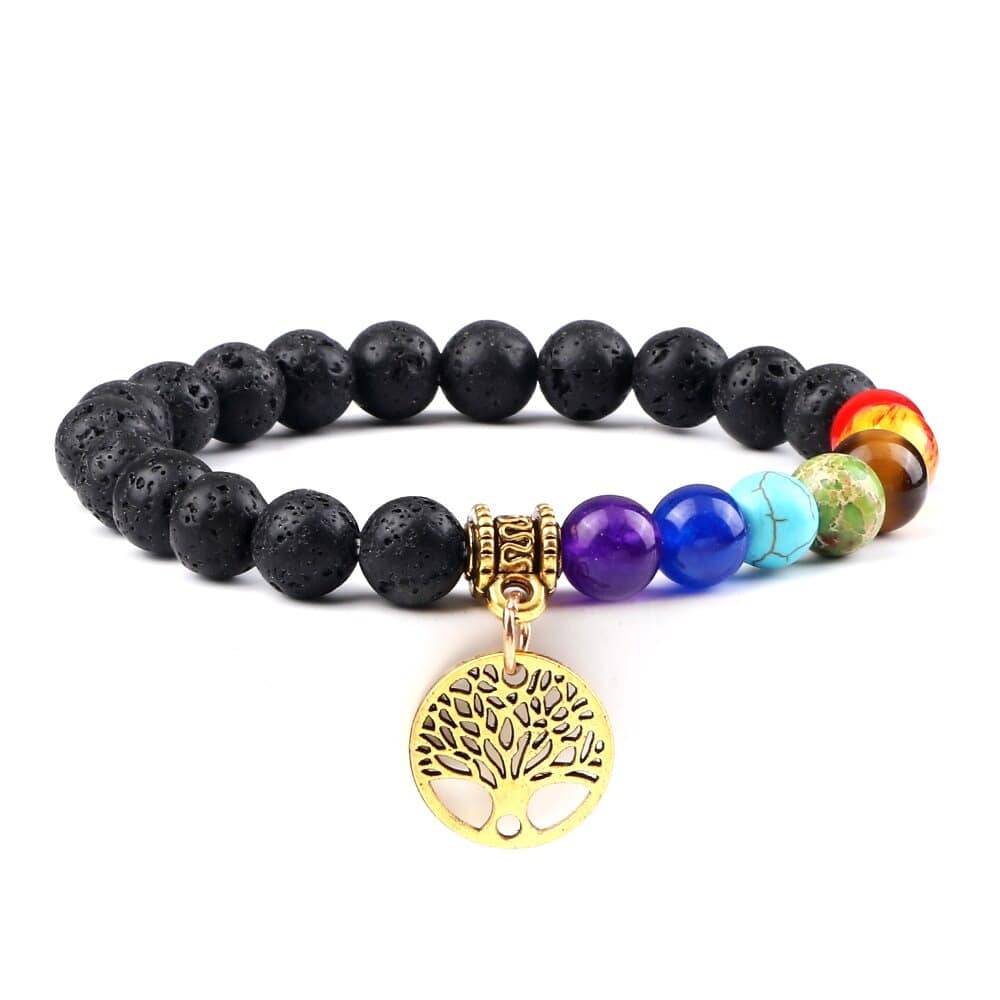 pulsera de 7 chakras con árbol de la vida-Unvers Tibet