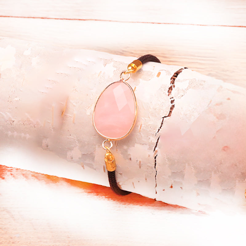 pulsera-cuerda-ajustable-cuarzo-rosa - Mundo Tibet