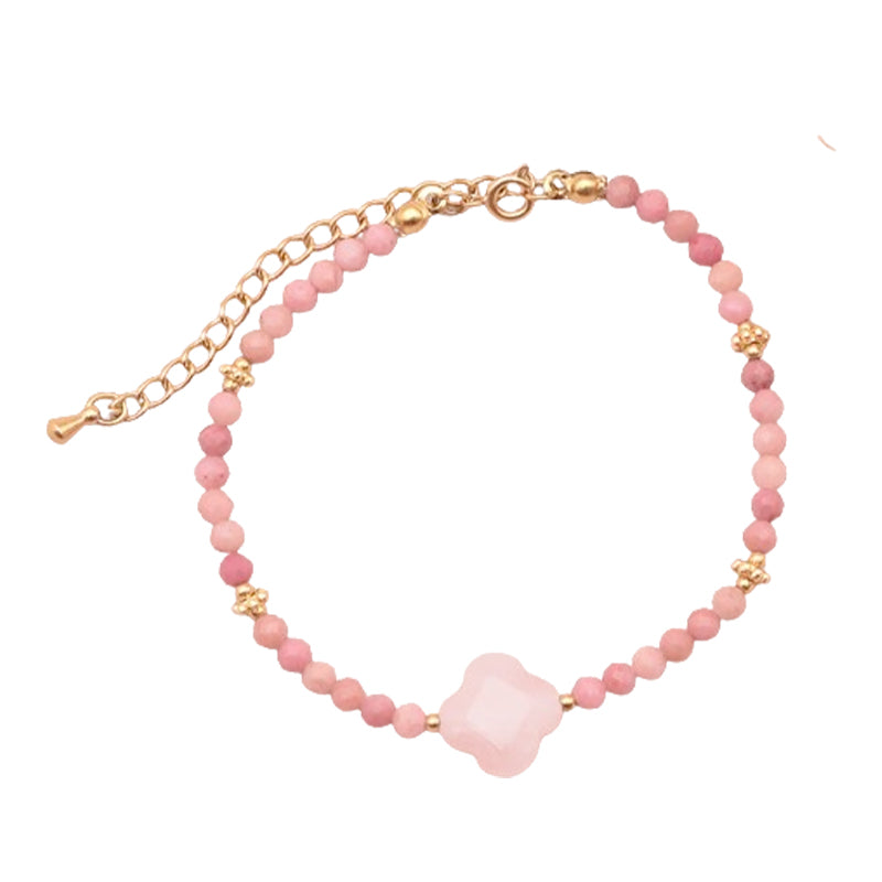 Pulsera Anahita – Cuarzo Rosa y Rodonita - Mundo Tibet