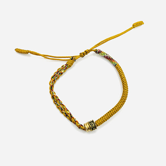 Pulsera de Buena Suerte con Mantra - Ocre