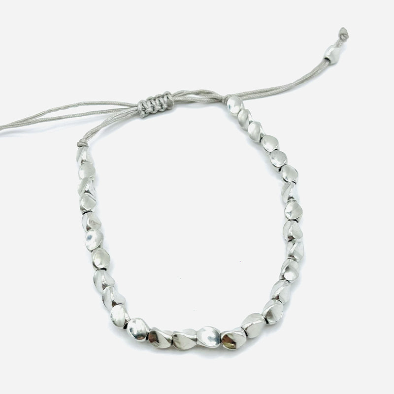 pulsera tibetana de buena suerte, cuentas de cobre y plata - Mundo Tibet