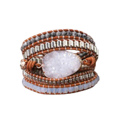 Pulsera de Cuarzo Cristal, Estilo Tibetano - Mundo Tibet