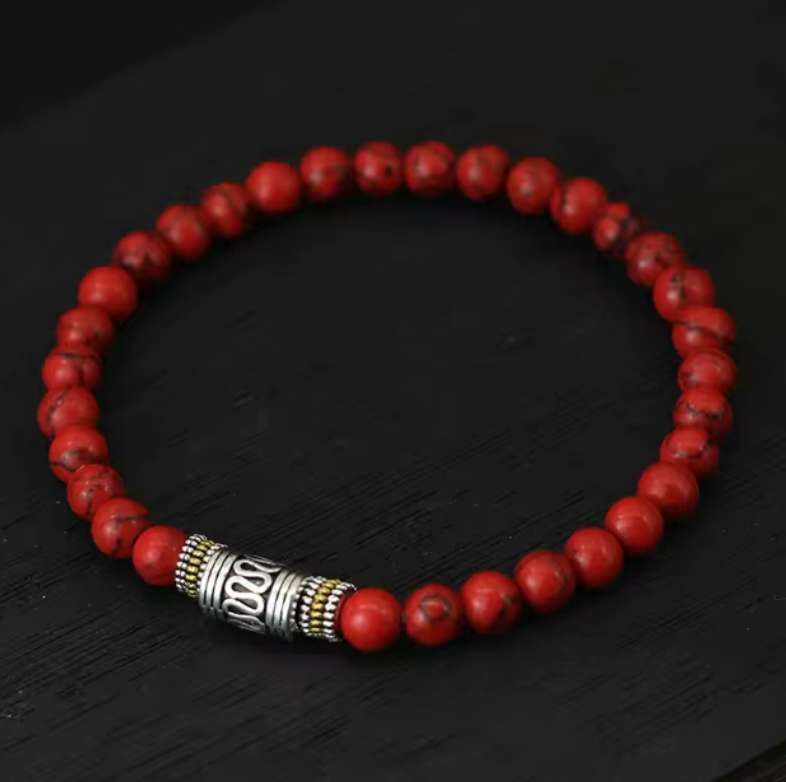pulsera budista de buena suerte, cuarzo rosa - Mundo Tibet