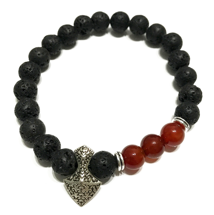 pulsera de cornalina con forma de hacha - Mundo Tibet