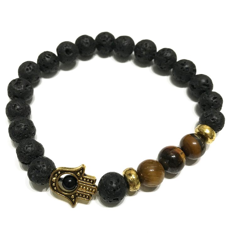 pulsera ojo de tigre hamsa - Mundo Tibet