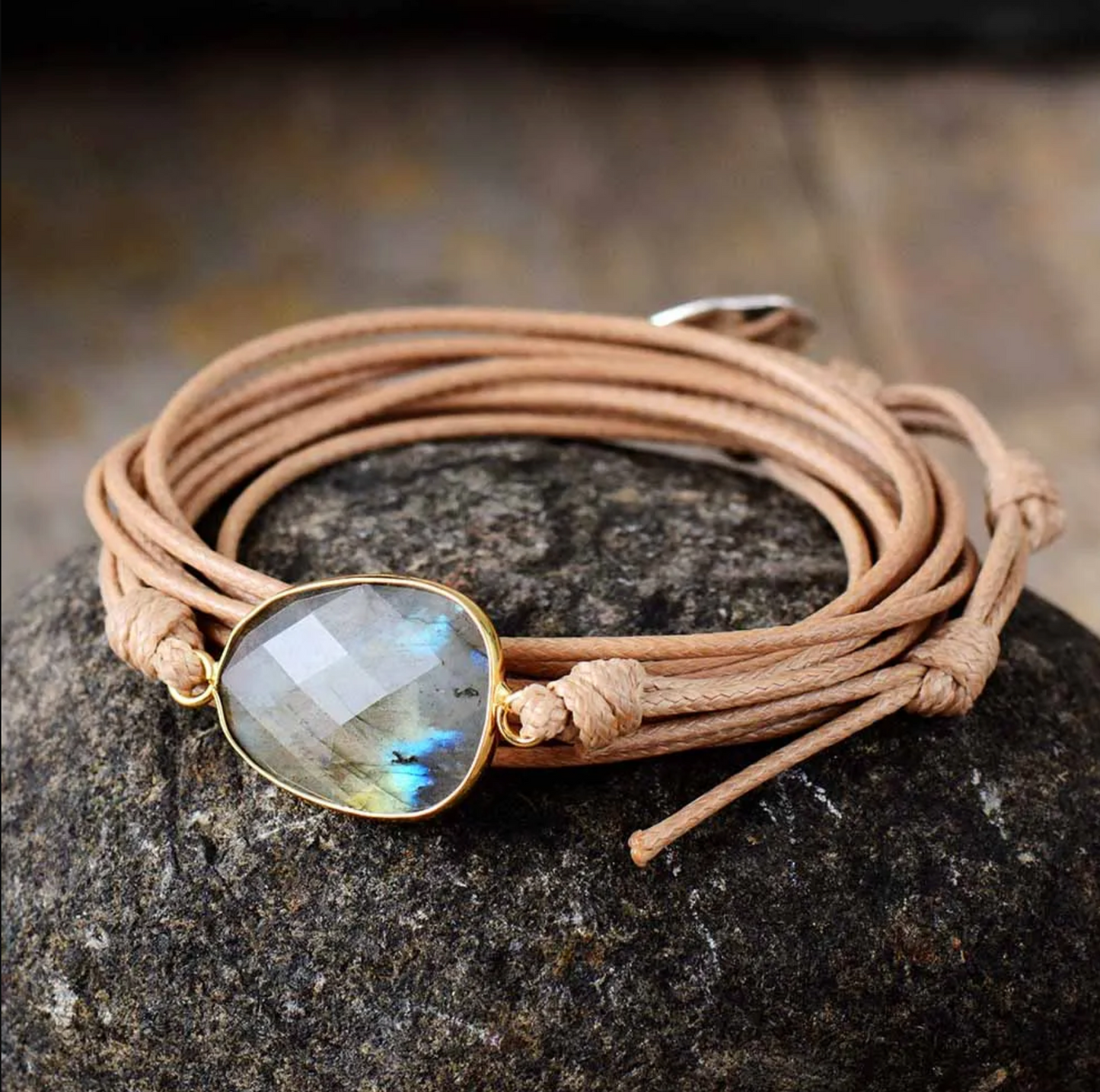 pulsera labradoíta, color natural - Mundo Tibet