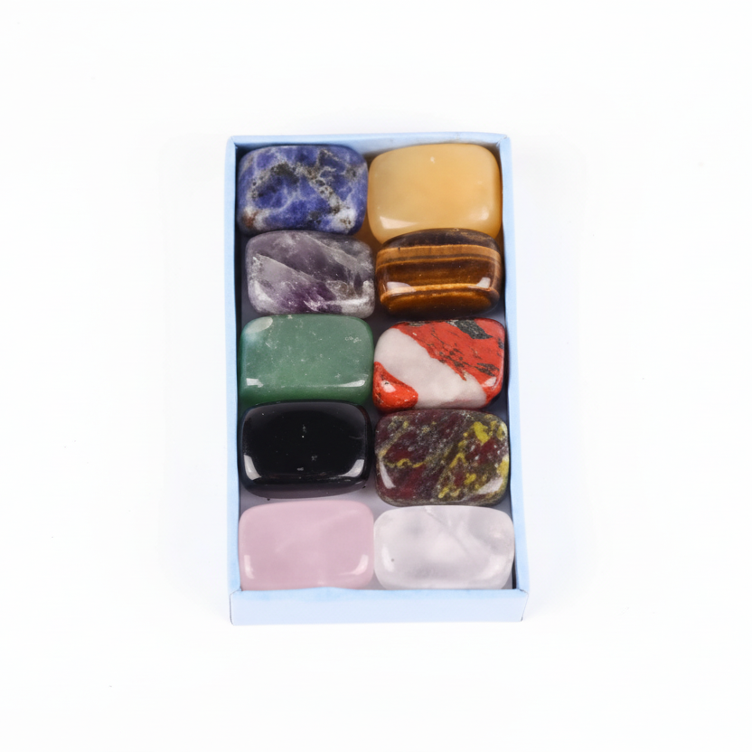 caja de 10 piedras naturales - Mundo Tibet