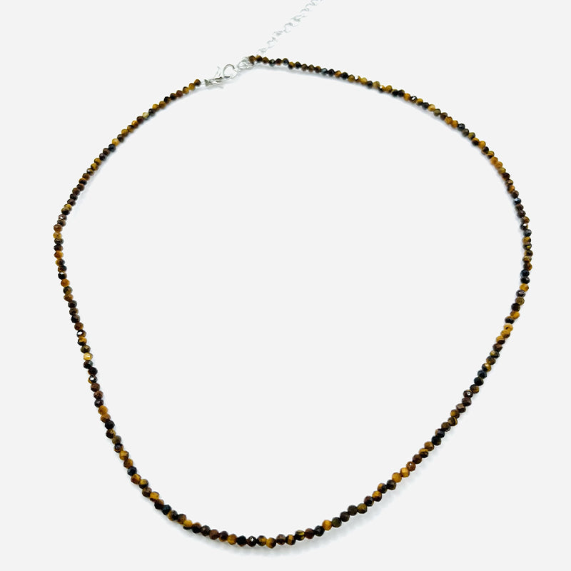 Collar Mirada del Tigre – Ojo de Tigre Natural Facetado