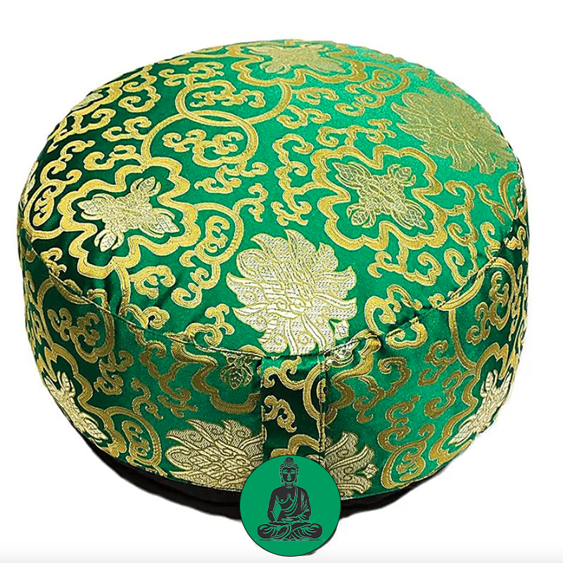 Almohada de meditación verde en forma de flor de loto - Mundo Tibet