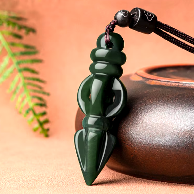 Colgante budista Vajra Pilon de Jade