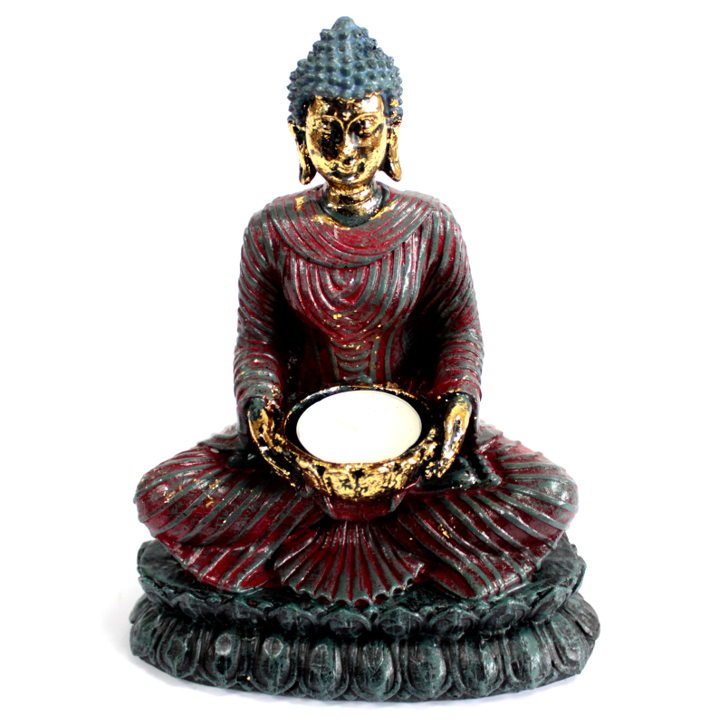 Estatua de Buda Shakyamuni con vela - Mundo Tibet
